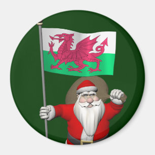 Der Weihnachtsmann mit dem Abzeichen von Wales Magnet