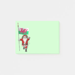 Der Weihnachtsmann mit dem Abzeichen von Wales Post-it Klebezettel