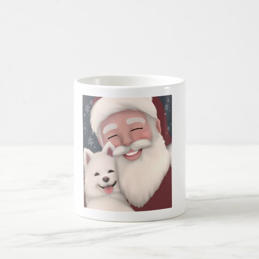 Der Weihnachtsmann mit dem amerikanischen Eskimo-W Kaffeetasse (Mittel)