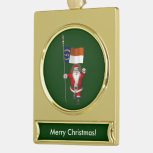 Der Weihnachtsmann mit dem Ausscheiden aus North C Banner-Ornament Gold