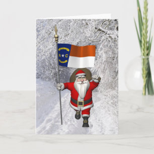 Der Weihnachtsmann mit dem Ausscheiden aus North C Feiertagskarte