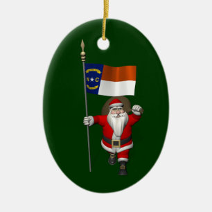 Der Weihnachtsmann mit dem Ausscheiden aus North C Keramikornament