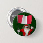Der Weihnachtsmann mit dem Ausscheiden aus Peru Button (Vorne & Hinten)
