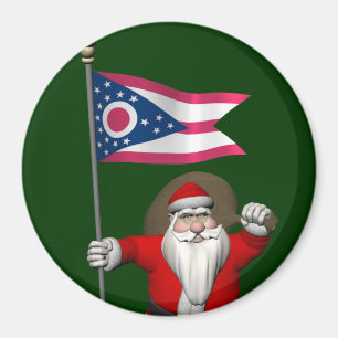 Der Weihnachtsmann mit dem Ausscheiden von Ohio Magnet