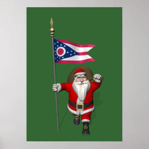 Der Weihnachtsmann mit dem Ausscheiden von Ohio Poster