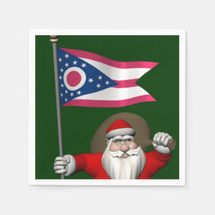 Der Weihnachtsmann mit dem Ausscheiden von Ohio Serviette