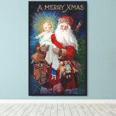 Der Weihnachtsmann mit dem christlichen Kind Leinwanddruck (Insitu (Holzboden))