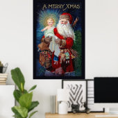 Der Weihnachtsmann mit dem christlichen Kind Poster (Heimbüro)