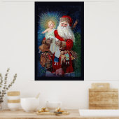 Der Weihnachtsmann mit dem christlichen Kind Poster (Küche)