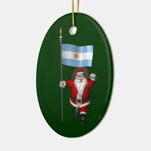 Der Weihnachtsmann mit dem Ende Argentiniens Keramik Ornament (Links)