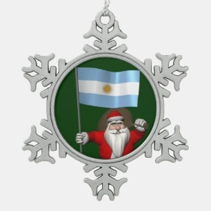 Der Weihnachtsmann mit dem Ende Argentiniens Schneeflocken Zinn-Ornament