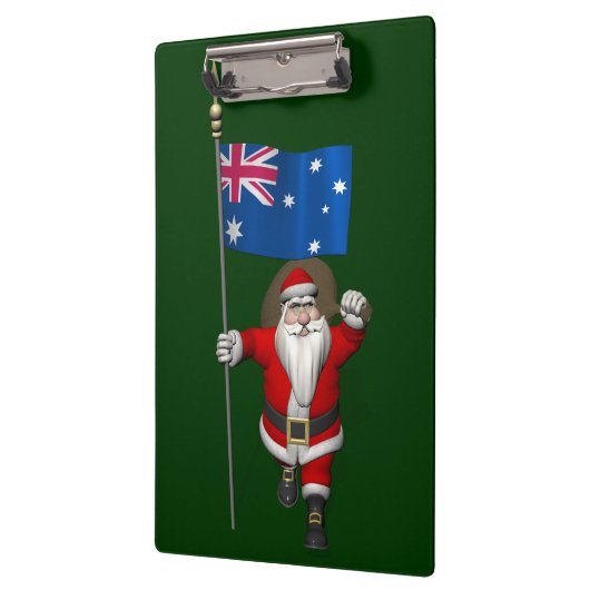 Der Weihnachtsmann mit dem Ende Australiens Klemmbrett (Links)