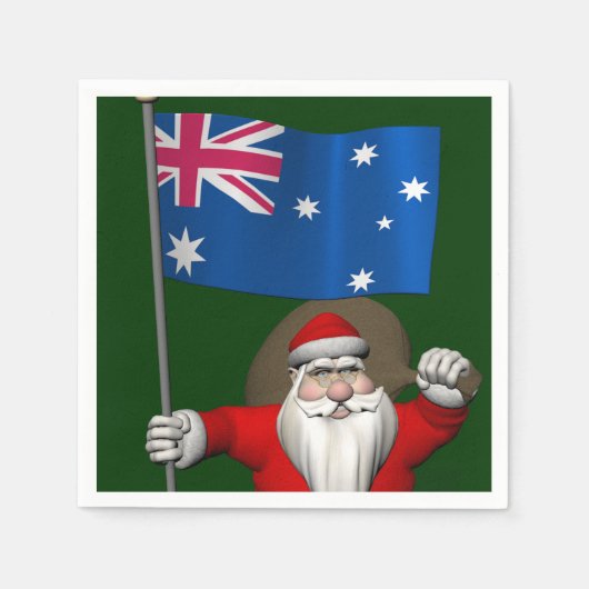 Der Weihnachtsmann mit dem Ende Australiens Serviette (Vorderseite)