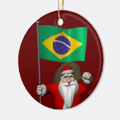 Der Weihnachtsmann mit dem Ende Brasiliens Keramik Ornament (Links)