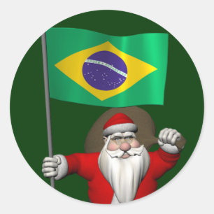 Der Weihnachtsmann mit dem Ende Brasiliens Runder Aufkleber