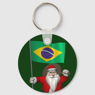 Der Weihnachtsmann mit dem Ende Brasiliens Schlüsselanhänger