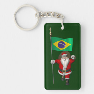 Der Weihnachtsmann mit dem Ende Brasiliens Schlüsselanhänger