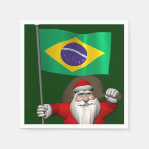 Der Weihnachtsmann mit dem Ende Brasiliens Serviette