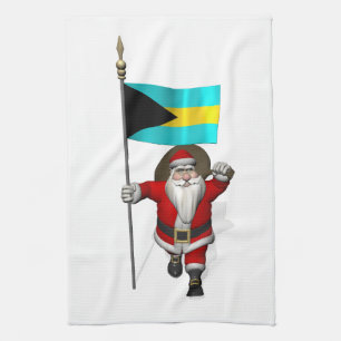 Der Weihnachtsmann mit dem Ende der Bahamas Handtuch