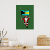 Der Weihnachtsmann mit dem Ende der Bahamas Poster (Küche)