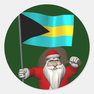 Der Weihnachtsmann mit dem Ende der Bahamas Runder Aufkleber
