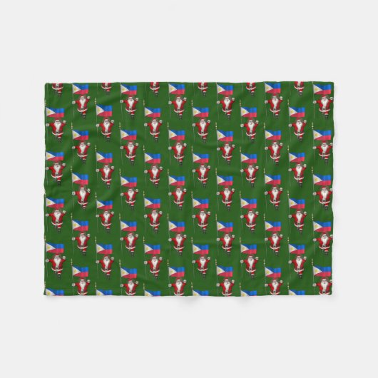 Der Weihnachtsmann mit dem Ende der Philippinen Fleecedecke (Vorderseite (Horizontal))