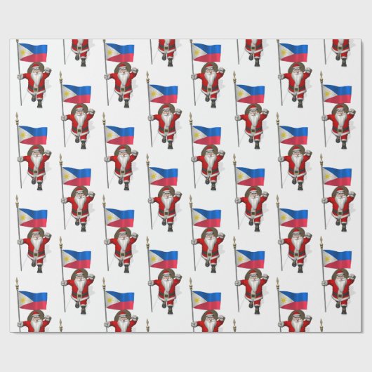 Der Weihnachtsmann mit dem Ende der Philippinen Geschenkpapier (Flach)