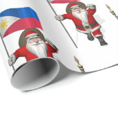 Der Weihnachtsmann mit dem Ende der Philippinen Geschenkpapier (Rolleneckpunkt)