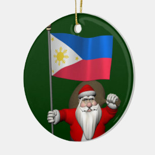 Der Weihnachtsmann mit dem Ende der Philippinen Keramikornament