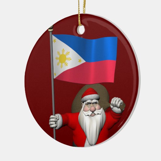 Der Weihnachtsmann mit dem Ende der Philippinen Keramikornament (Links)