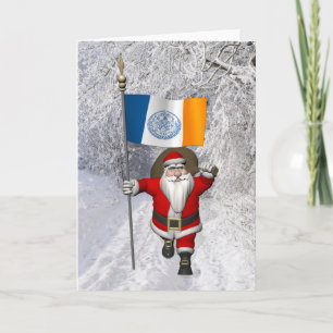 Der Weihnachtsmann mit dem Ende der Stadt New York Feiertagskarte