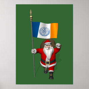 Der Weihnachtsmann mit dem Ende der Stadt New York Poster