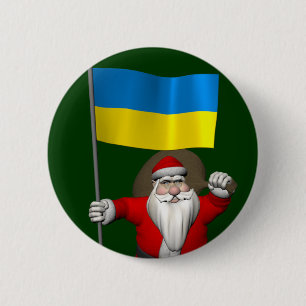Der Weihnachtsmann mit dem Ende der Ukraine Button