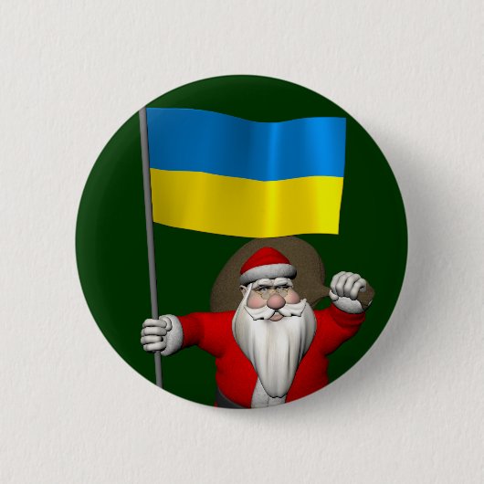 Der Weihnachtsmann mit dem Ende der Ukraine Button (Vorderseite)