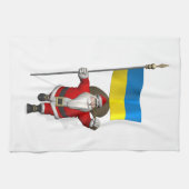 Der Weihnachtsmann mit dem Ende der Ukraine Geschirrtuch (Horizontal)