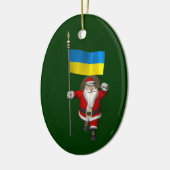 Der Weihnachtsmann mit dem Ende der Ukraine Keramik Ornament (Links)