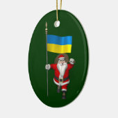 Der Weihnachtsmann mit dem Ende der Ukraine Keramikornament (Links)