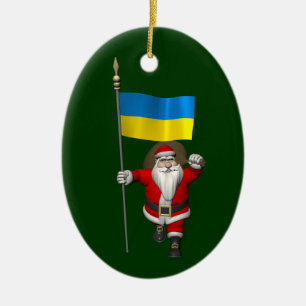 Der Weihnachtsmann mit dem Ende der Ukraine Keramikornament