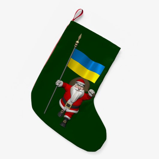 Der Weihnachtsmann mit dem Ende der Ukraine Kleiner Weihnachtsstrumpf (Vorderansicht (hängend))