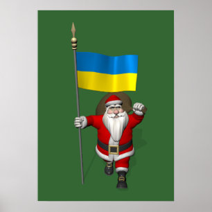 Der Weihnachtsmann mit dem Ende der Ukraine Poster