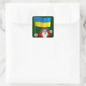 Der Weihnachtsmann mit dem Ende der Ukraine Quadratischer Aufkleber (Tasche)