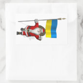 Der Weihnachtsmann mit dem Ende der Ukraine Rechteckiger Aufkleber (Tasche)