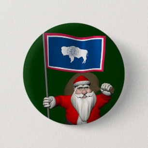 Der Weihnachtsmann mit dem Ende der Wyoming Button