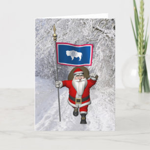 Der Weihnachtsmann mit dem Ende der Wyoming Feiertagskarte