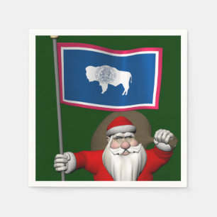 Der Weihnachtsmann mit dem Ende der Wyoming Serviette