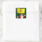 Der Weihnachtsmann mit dem Ende des neuen Mexiko Quadratischer Aufkleber (Tasche)