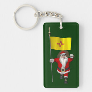 Der Weihnachtsmann mit dem Ende des neuen Mexiko Schlüsselanhänger