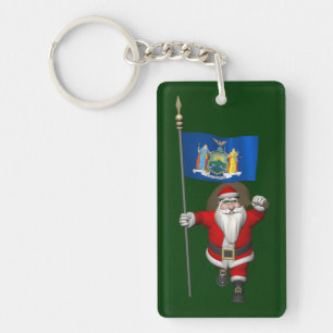 Der Weihnachtsmann mit dem Ende des US-Staat in Ne Schlüsselanhänger