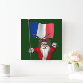 Der Weihnachtsmann mit dem Ende Frankreichs Quadratische Wanduhr (Zuhause)