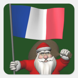 Der Weihnachtsmann mit dem Ende Frankreichs Quadratischer Aufkleber